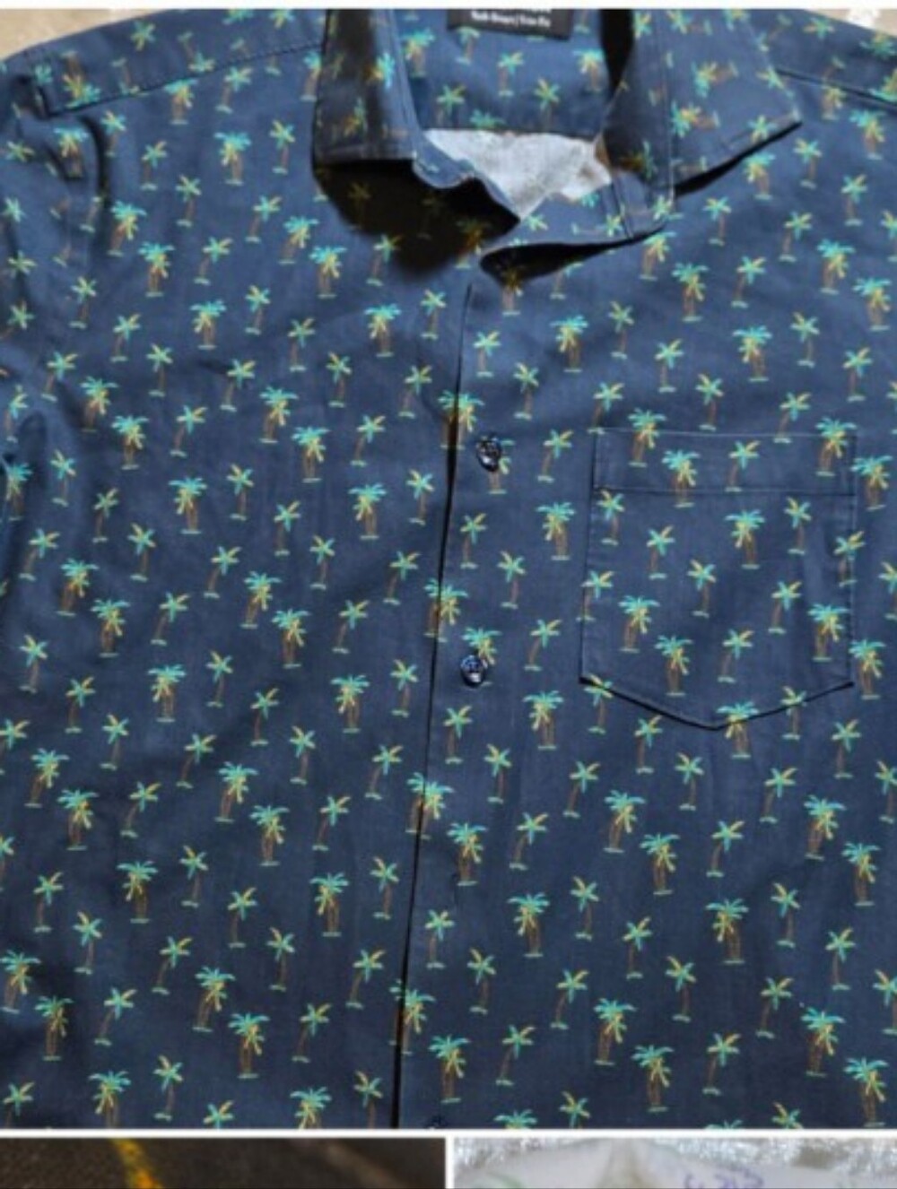 Nordstrom Tech-Smart Trim Fit Shirt Men’s Medium Palm Tree Button Up